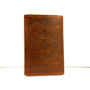 Vintage Italy Tooled Grained Leather Wallet